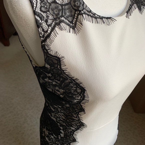 Hayden white sheath dress with black lace (sz 4) - Picture 4 of 10